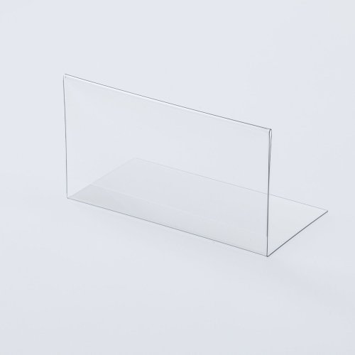Stand made of transparent plastic for inserting a label with a price tag - type PVC-S2