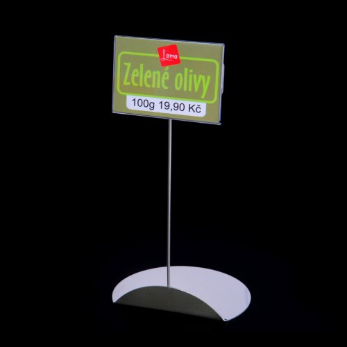Stainless steel stand for price tags in the service section. type SOUN