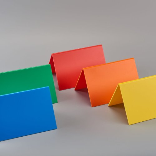 Colourful plastic stands