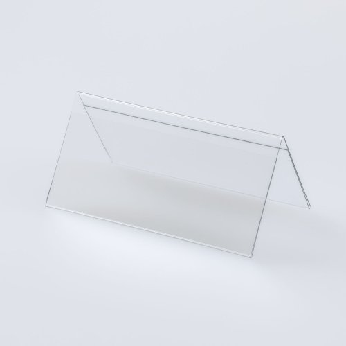 Stand made of transparent plastic for double-sided insertion of price tag - type PVC-S4.