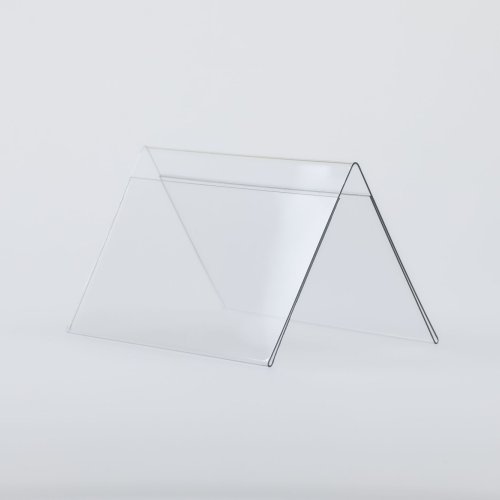 Stand made of transparent plastic for double-sided insertion of price tag - type PVC-S4.