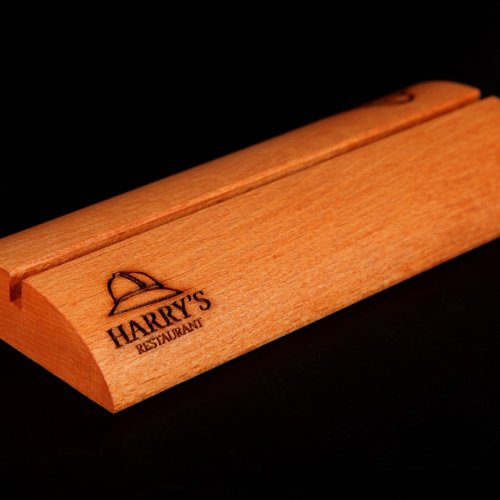 TEAK base with laser-printed logo