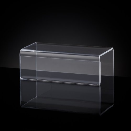 Plexi arrangement stand. Suitable as a stand for exhibits or products. From the front side of the insert label. Material clear plexiglass