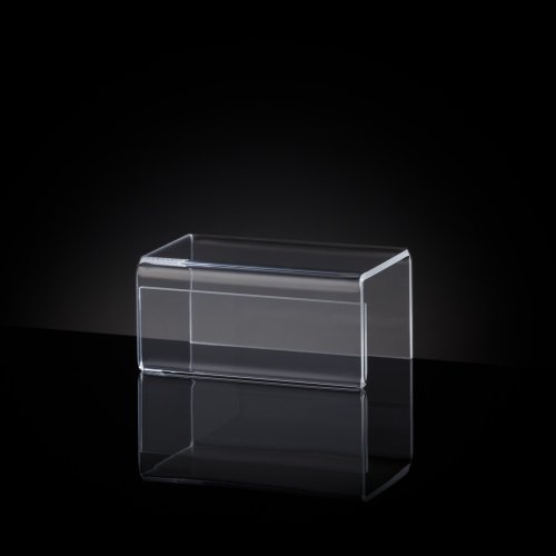 Plexi arrangement stand. Suitable as a stand for exhibits or products. From the front side of the insert label. Material clear plexiglass