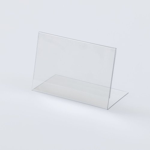 Stand made of transparent plastic for inserting a label with a price tag - type PVC-S1