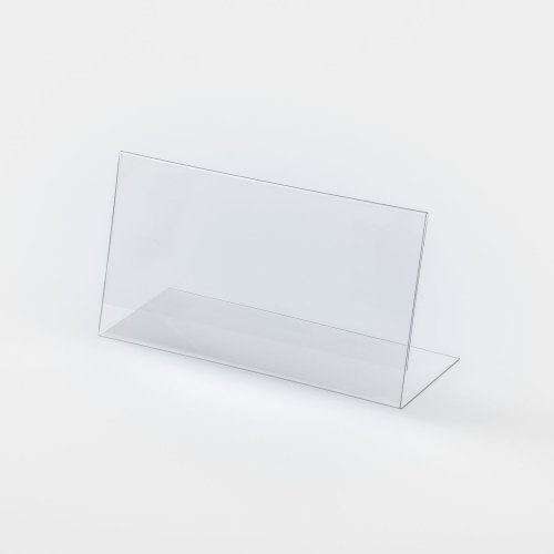 Stand made of transparent plastic for inserting a label with a price tag - type PVC-S1