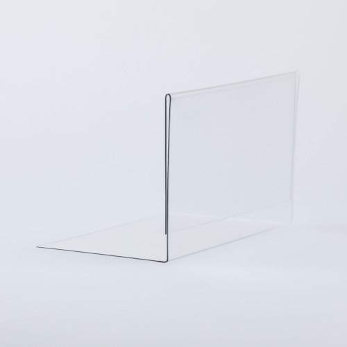 Stand made of transparent plastic for inserting a label with a price tag - type PVC-S2