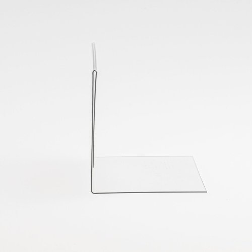 Stand made of transparent plastic for inserting a label with a price tag - type PVC-S2