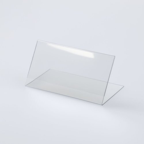 Stand made of transparent plastic for inserting a label with a price tag - type PVC-S3.