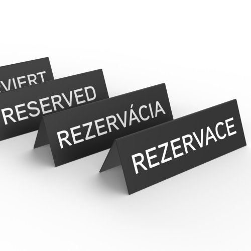 Stojánky REZERVACE, RESERVED, RESERVIERT, REZEVÁCIA 